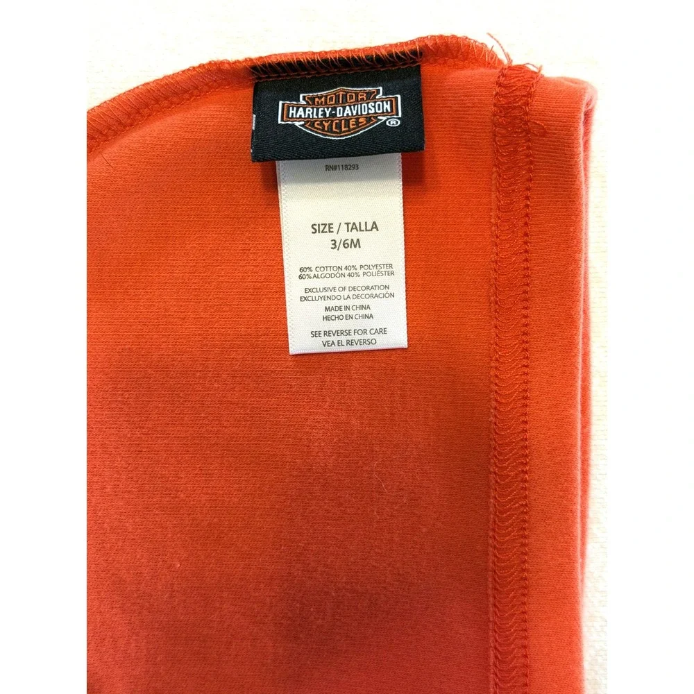 Harley-Davidson Baby Orange Knit Beanie Hat #1 Logo 3/6M 2501113